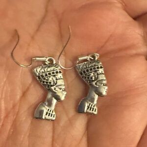 Silver Nefertiti Earrings